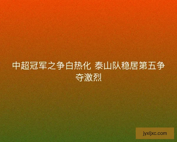 中超冠军之争白热化 泰山队稳居第五争夺激烈